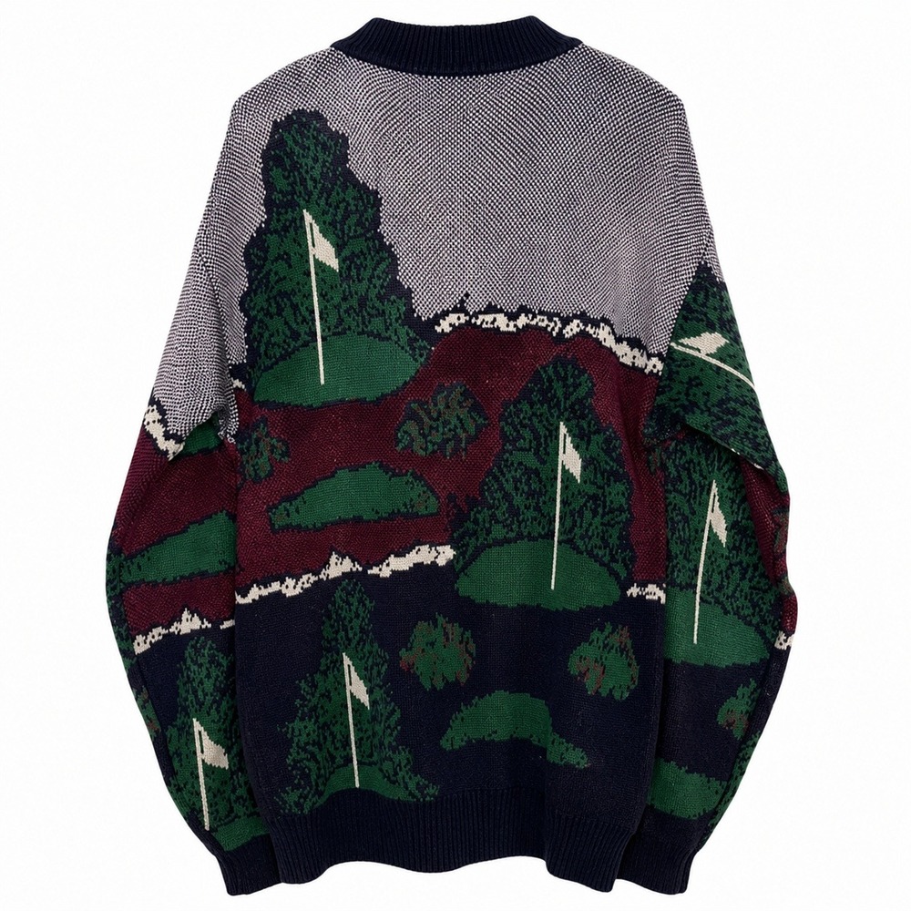 Grand Slam Sweater Mens Large Eccletic Granpda Golf Vintage 90s Rare Pullover - Picture 2 of 7
